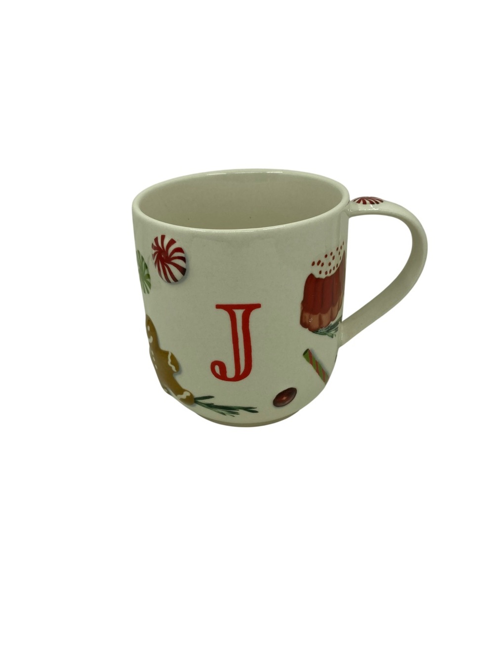 Anthropologie J Monogram Christmas Mug